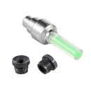 Motorized Bicycle Valve Stem LED Light - green close up